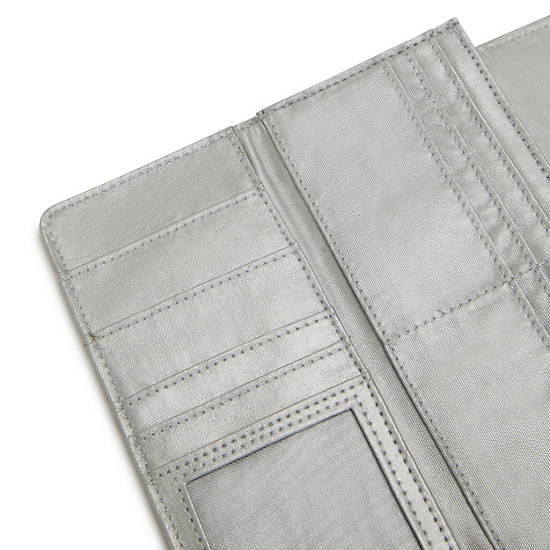 Kipling Money Land Metallic Snap Wallet Plånbok Silver | SE 1036WN